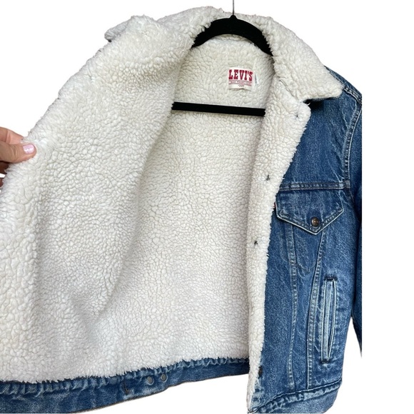 Vintage Levis Denim Jacket Mens Size 38R San Francisco Sherpa USA Trucker 70608 - Picture 4 of 9